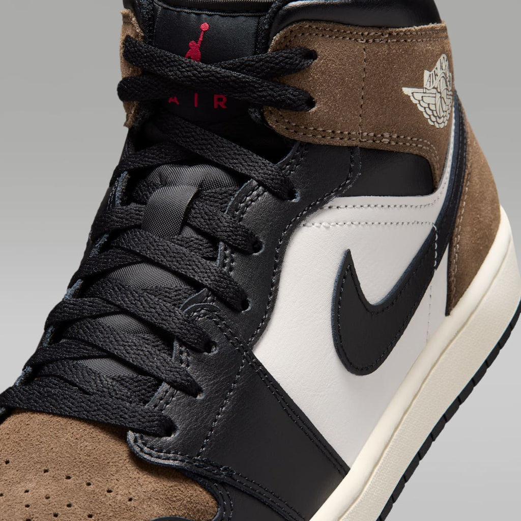 Air Jordan 1 Mid Men's Shoes - Black/Palomino/University Red/Phantom - Image 7