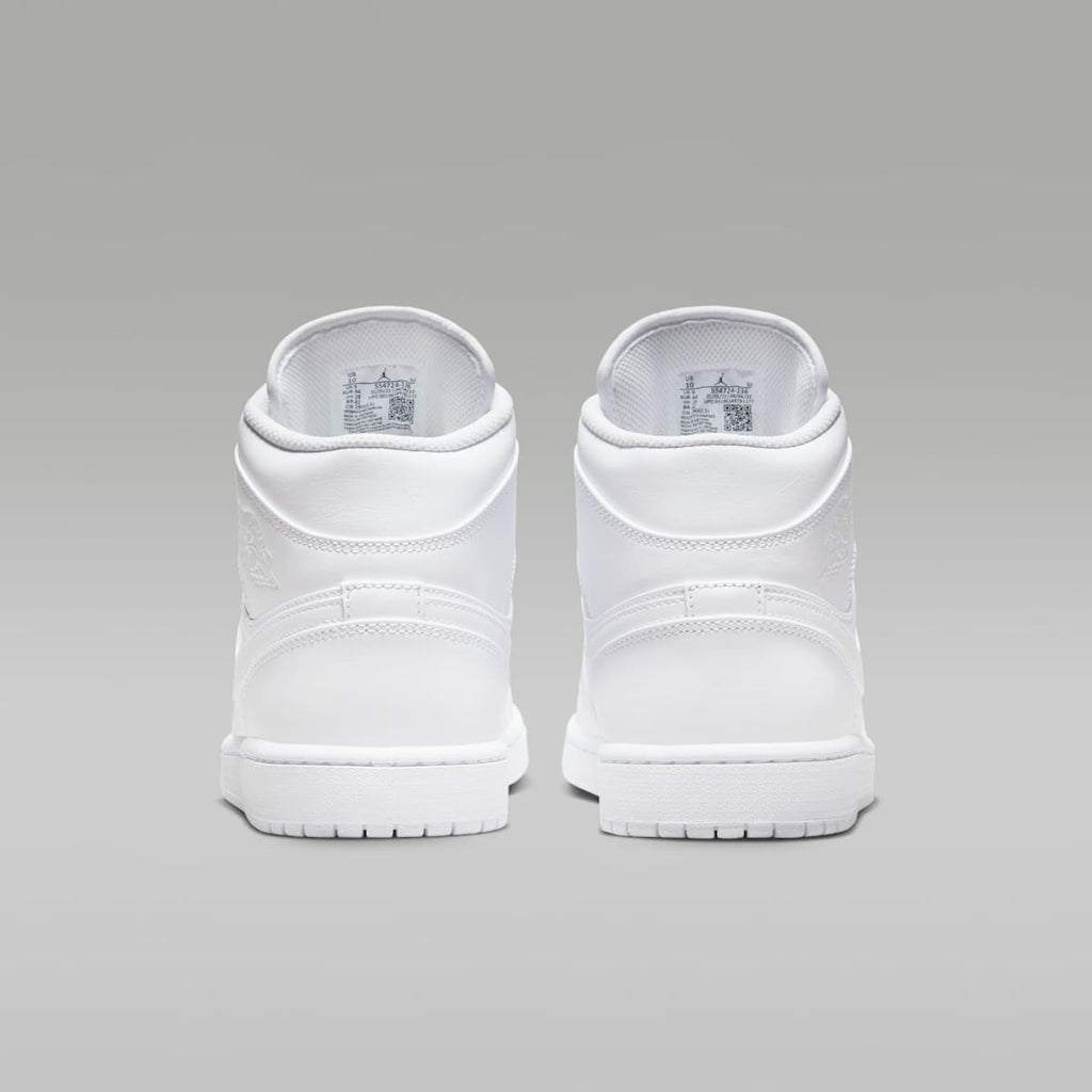 Women's Air Jordan 1 Mid Men's Shoes - White/White/White