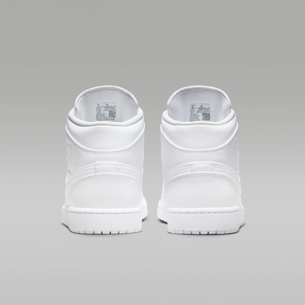 Women's Air Jordan 1 Mid Men's Shoes - White/White/White