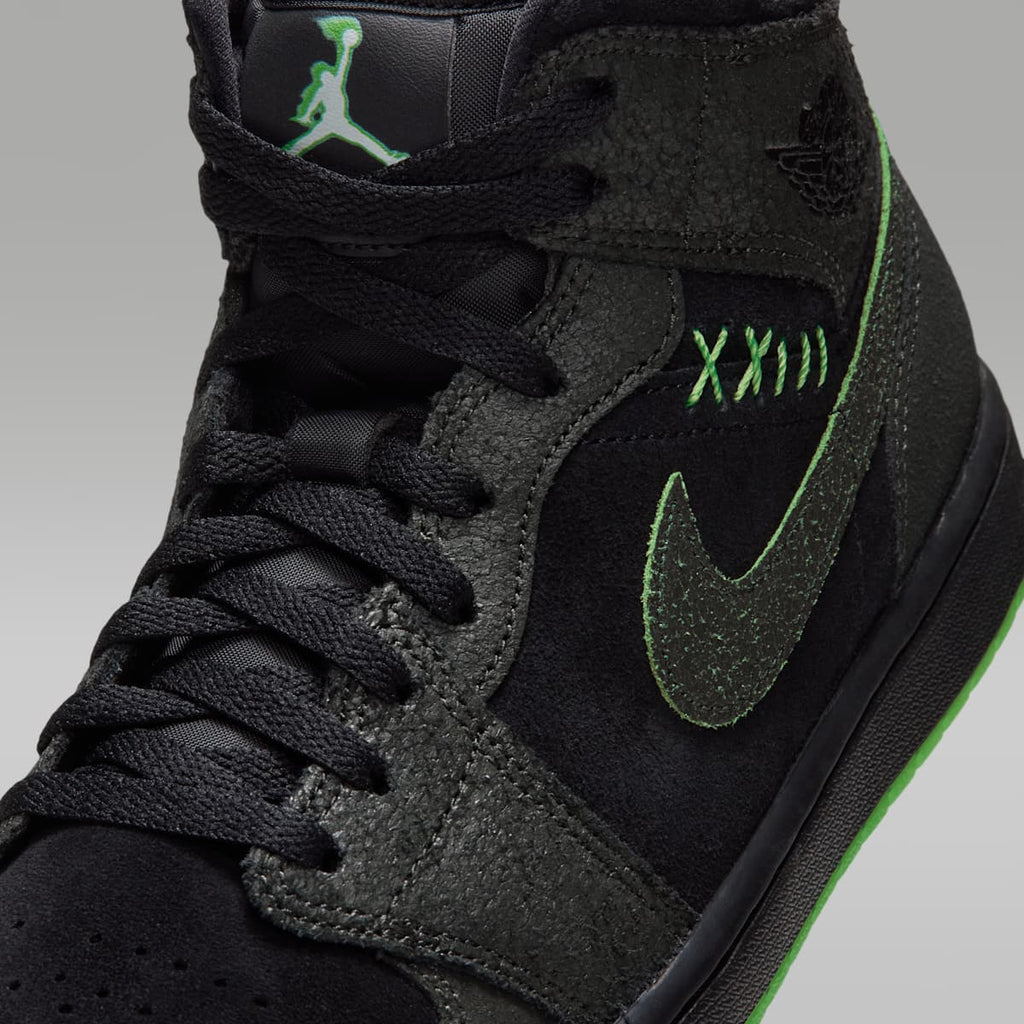 Air Jordan 1 Mid SE Men's Shoes - Black/Sequoia/Scream Green/Black - Image 7