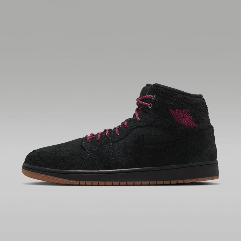 Air Jordan 1 Mid SE Men's Shoes - Black/Gum Medium Brown/Team Red - Image 1