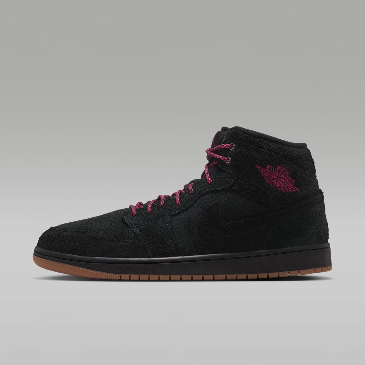 Air Jordan 1 Mid SE Men's Shoes - Black/Gum Medium Brown/Team Red - Image 1