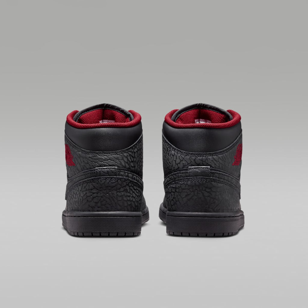 Air Jordan 1 Mid SE Men's Shoes - Black/Black/Tough Red - Image 6