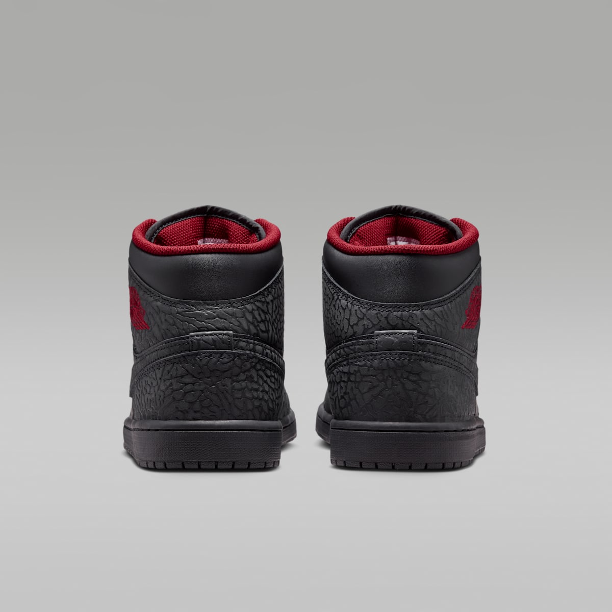 Air Jordan 1 Mid SE Men's Shoes - Black/Black/Tough Red - Image 6