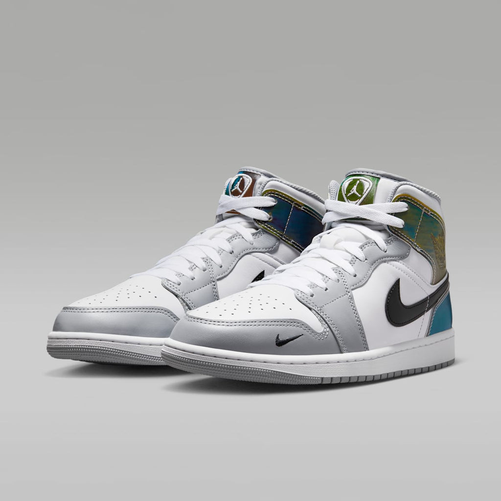 Air Jordan 1 Mid SE Men's Shoes - Multi-Color/White/Wolf Grey/Black - Image 5