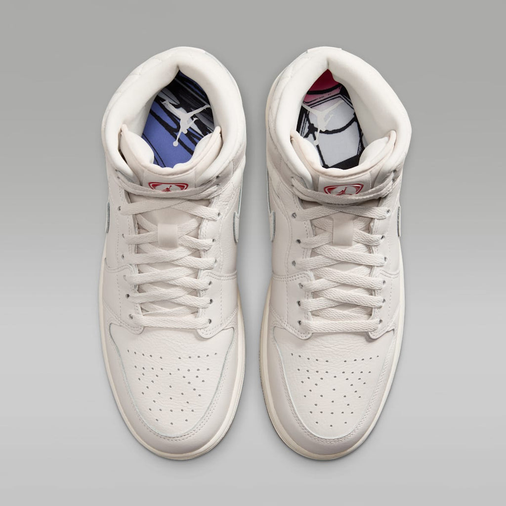 Air Jordan 1 Mid SE Men's Shoes - Phantom/Gum Dark Brown/University Red/Sail - Image 4