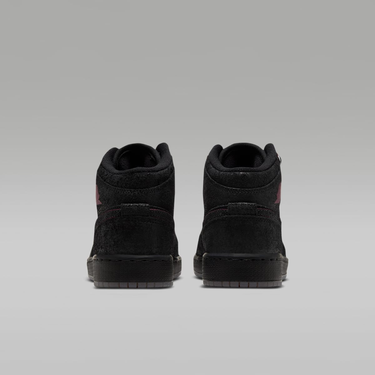 Air Jordan 1 Mid SE Big Kids' Shoes - Black/Gum Medium Brown/Team Red - Image 6