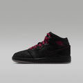 Air Jordan 1 Mid SE Big Kids' Shoes - Black/Gum Medium Brown/Team Red - Image 1