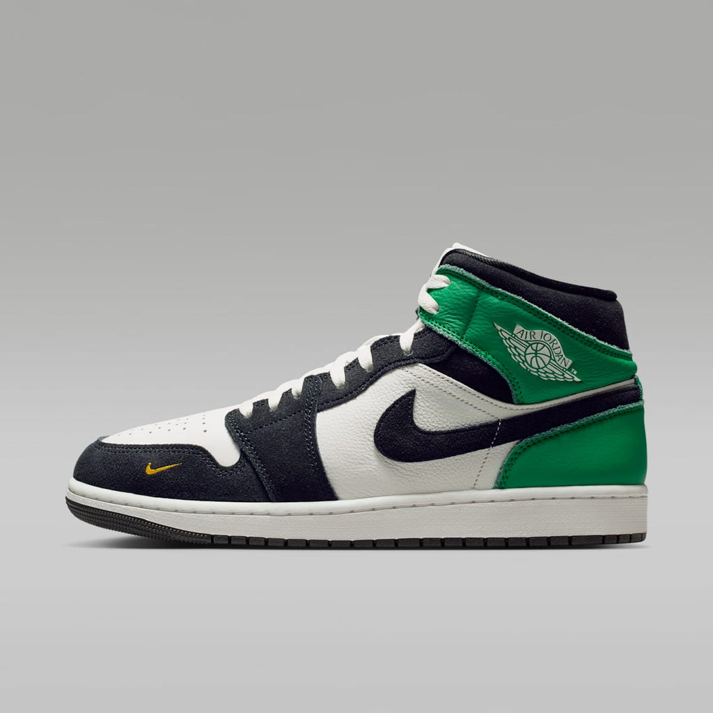 Air Jordan 1 Mid SE Men's Shoes - Summit White/Lucky Green/University Gold/Black - Image 1