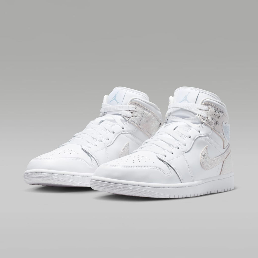 Air Jordan 1 Mid SE Men's Shoes - White/White/White/Field Silver - Image 5