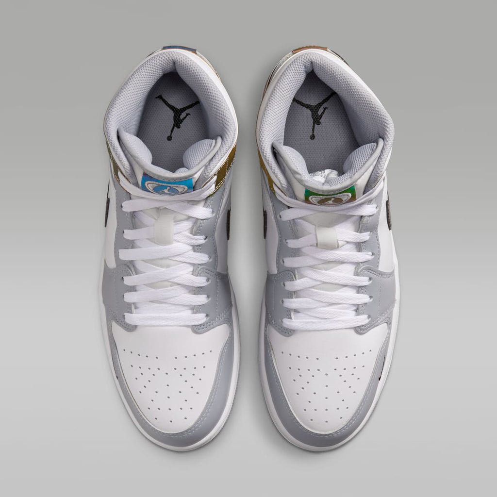 Air Jordan 1 Mid SE Men's Shoes - Multi-Color/White/Wolf Grey/Black - Image 4