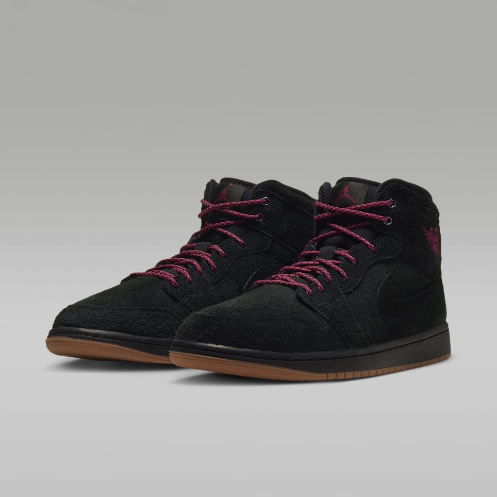 Air Jordan 1 Mid SE Men's Shoes - Black/Gum Medium Brown/Team Red - Image 5