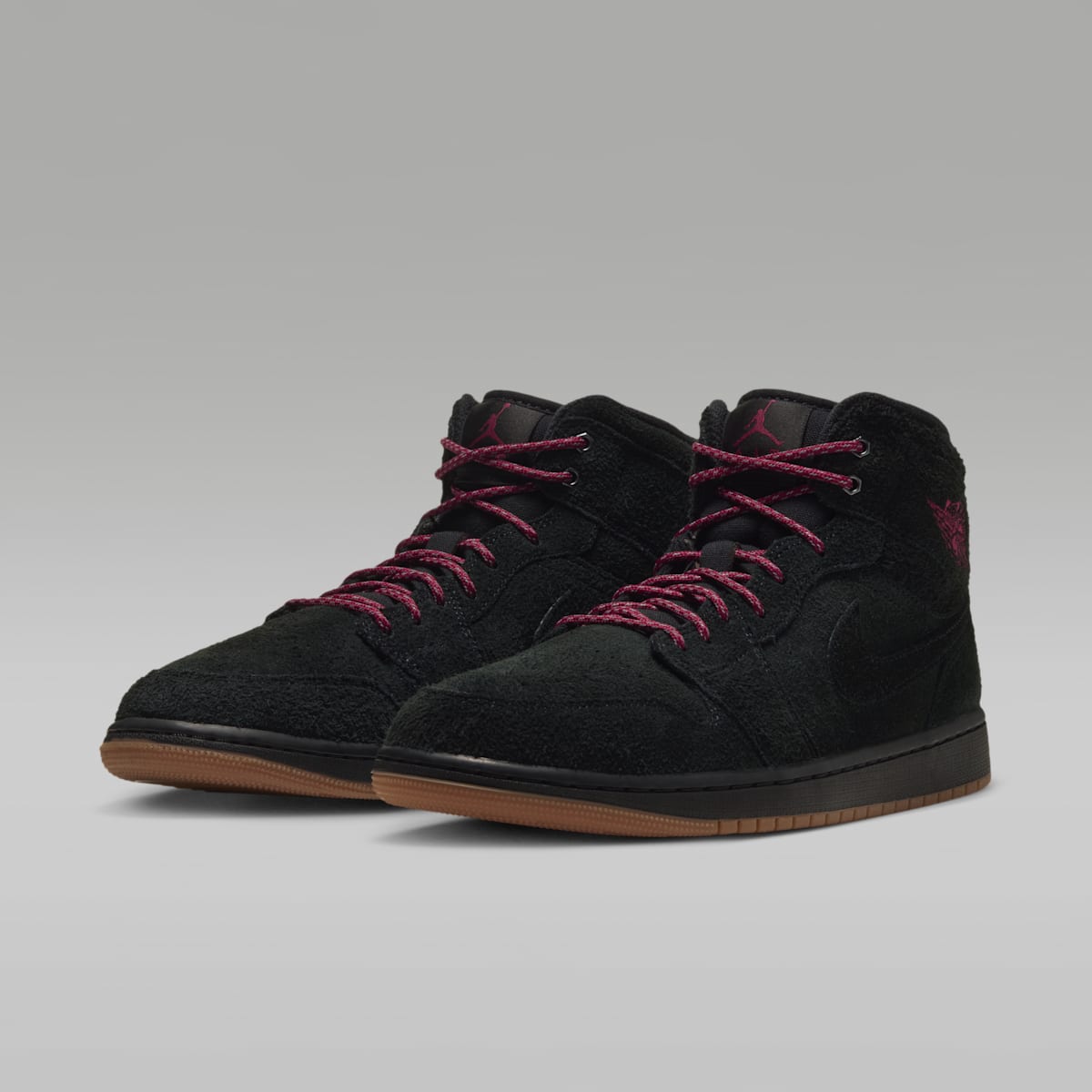 Air Jordan 1 Mid SE Men's Shoes - Black/Gum Medium Brown/Team Red - Image 5
