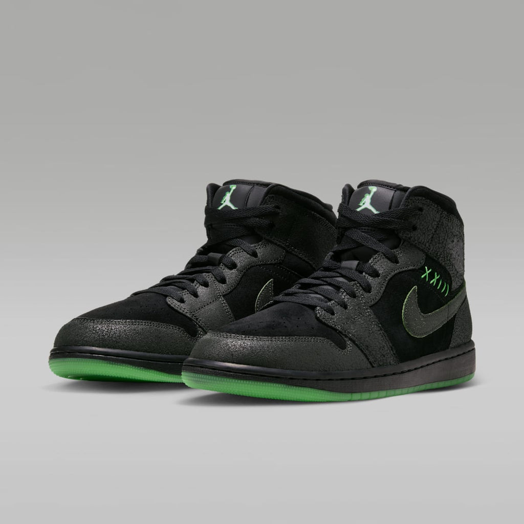Air Jordan 1 Mid SE Men's Shoes - Black/Sequoia/Scream Green/Black - Image 5