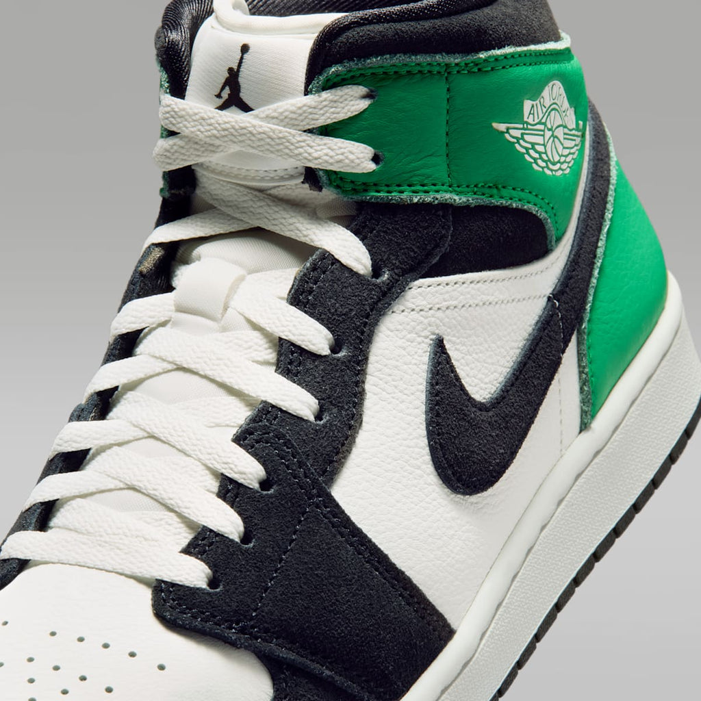 Air Jordan 1 Mid SE Men's Shoes - Summit White/Lucky Green/University Gold/Black - Image 7