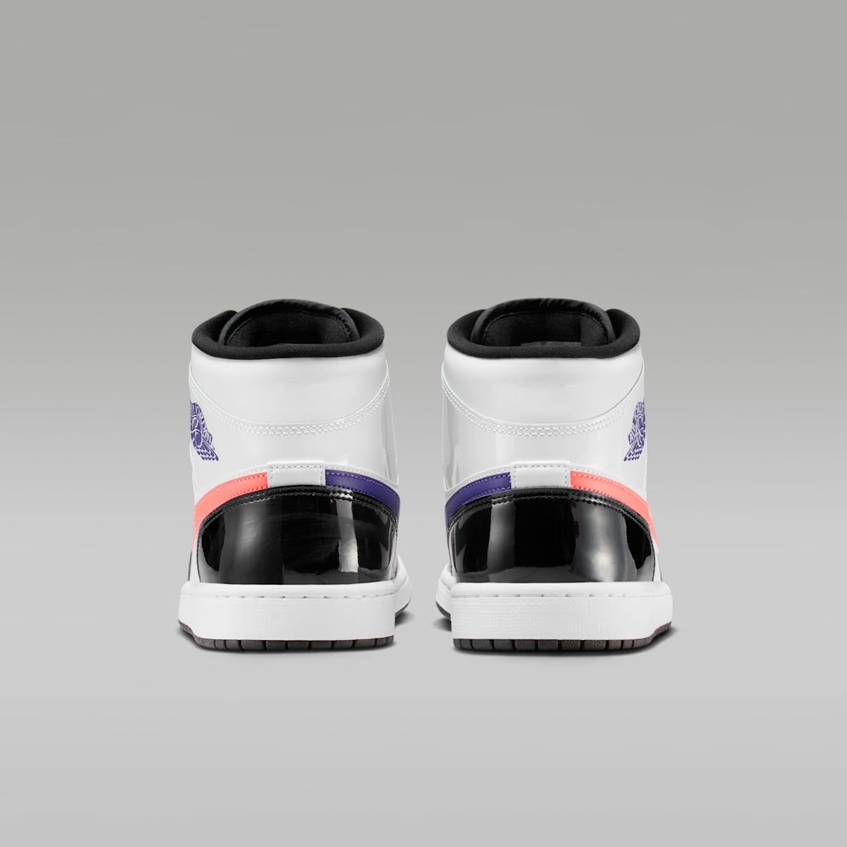 Air Jordan 1 Mid SE Men's Shoes - Black/White/Court Purple/Bright Mango - Image 6