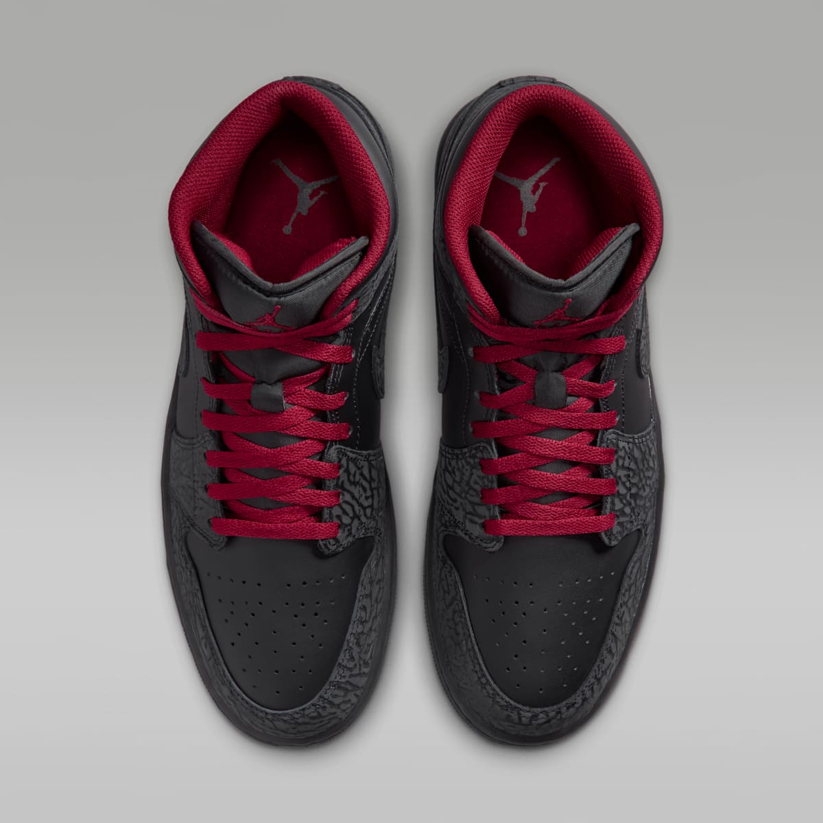 Air Jordan 1 Mid SE Men's Shoes - Black/Black/Tough Red - Image 4