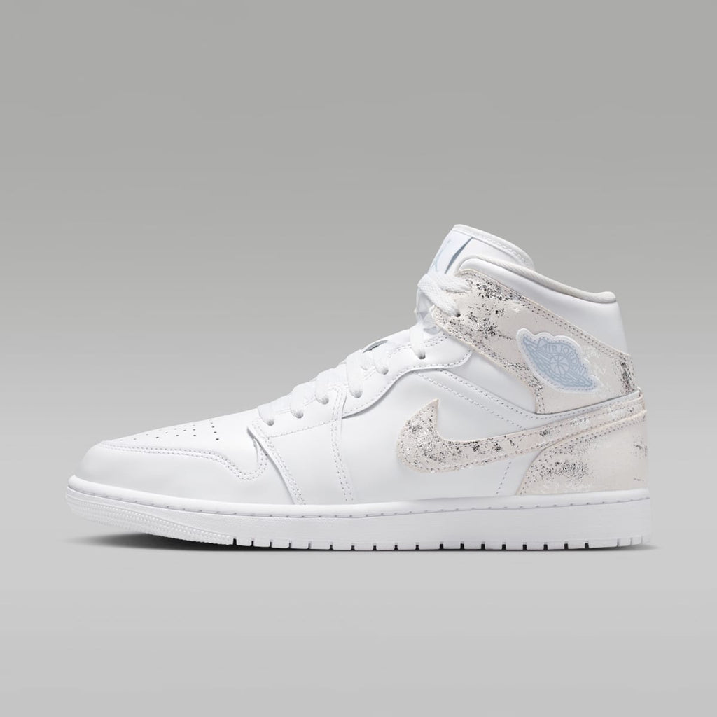 Air Jordan 1 Mid SE Men's Shoes - White/White/White/Field Silver - Image 1