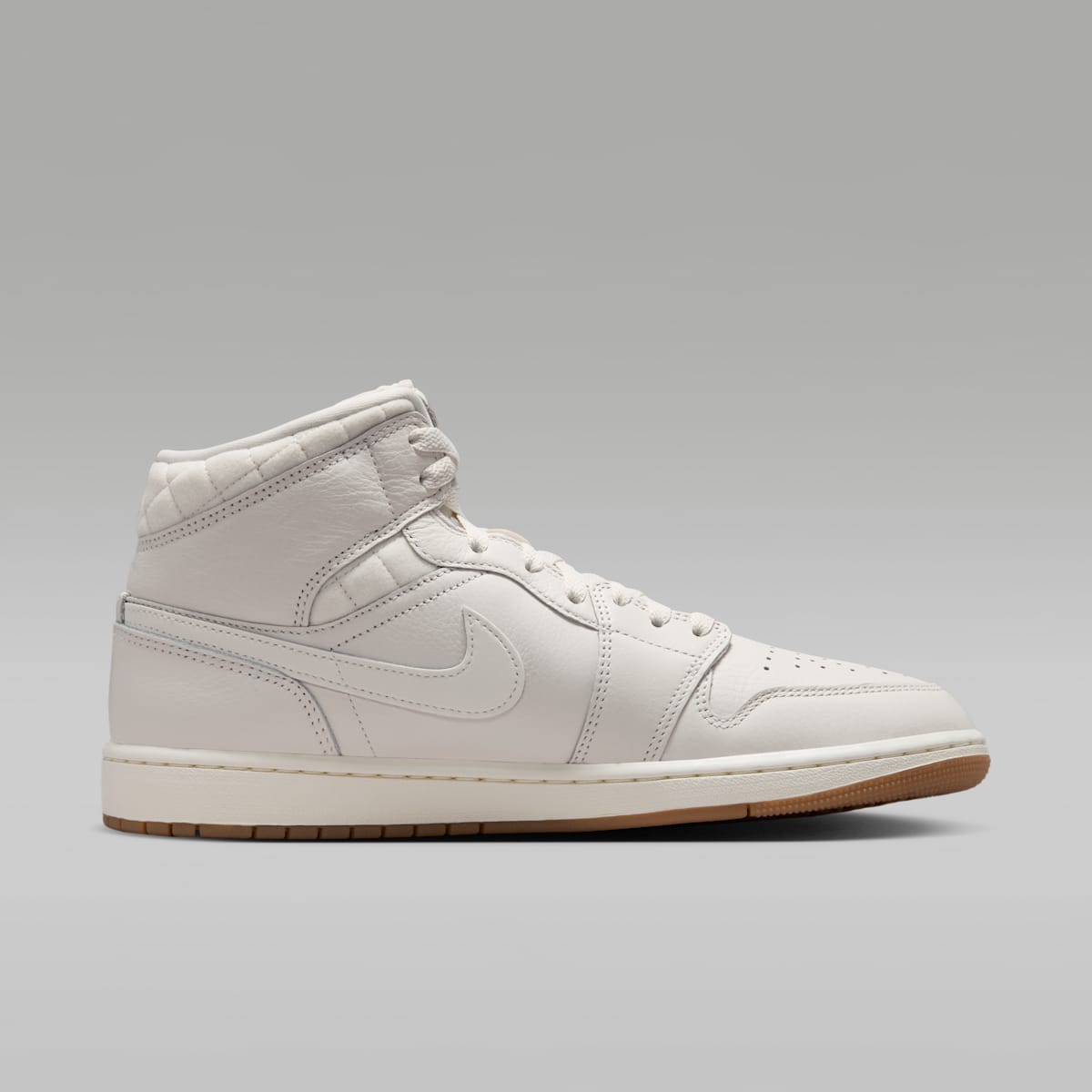 Air Jordan 1 Mid SE Men's Shoes - Phantom/Gum Dark Brown/University Red/Sail - Image 3