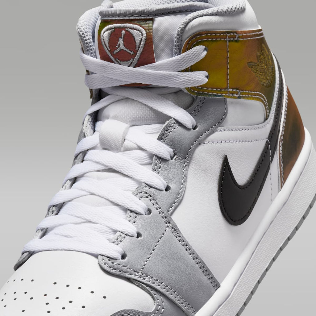 Air Jordan 1 Mid SE Men's Shoes - Multi-Color/White/Wolf Grey/Black - Image 7