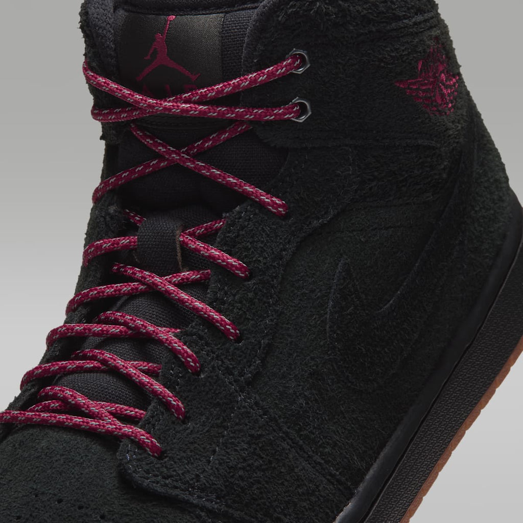 Air Jordan 1 Mid SE Men's Shoes - Black/Gum Medium Brown/Team Red - Image 7