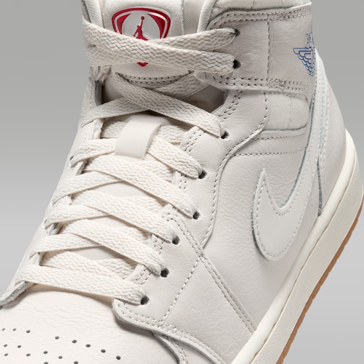 Air Jordan 1 Mid SE Men's Shoes - Phantom/Gum Dark Brown/University Red/Sail - Image 7