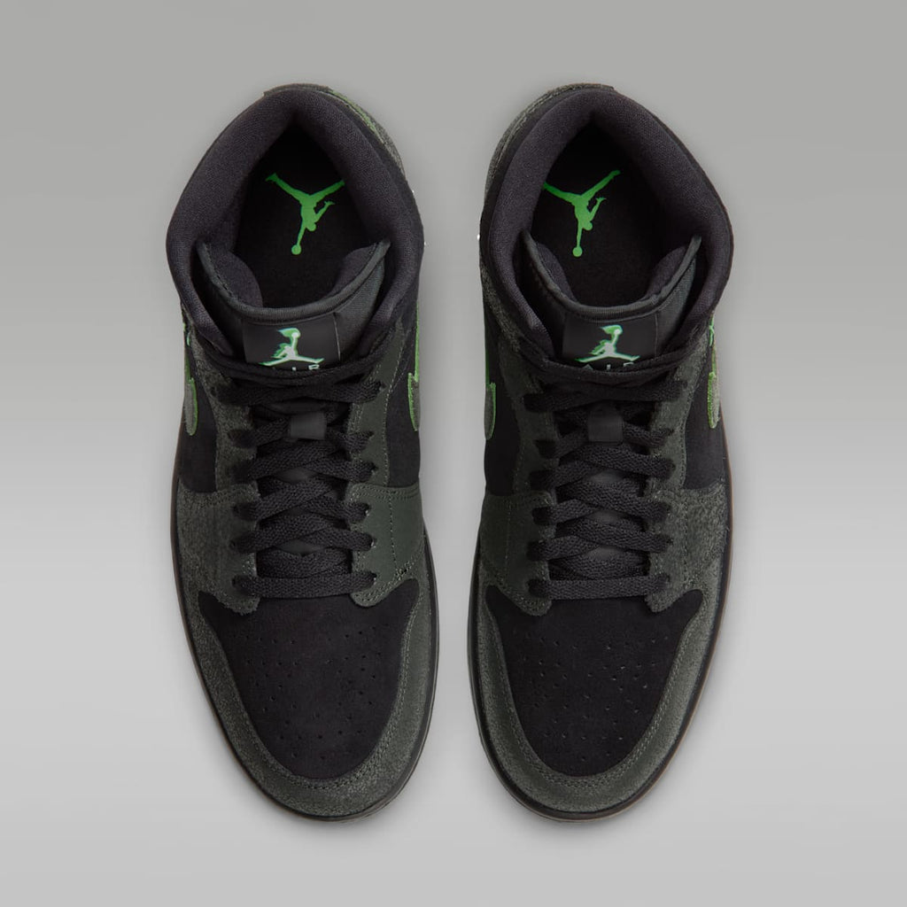 Air Jordan 1 Mid SE Men's Shoes - Black/Sequoia/Scream Green/Black - Image 4
