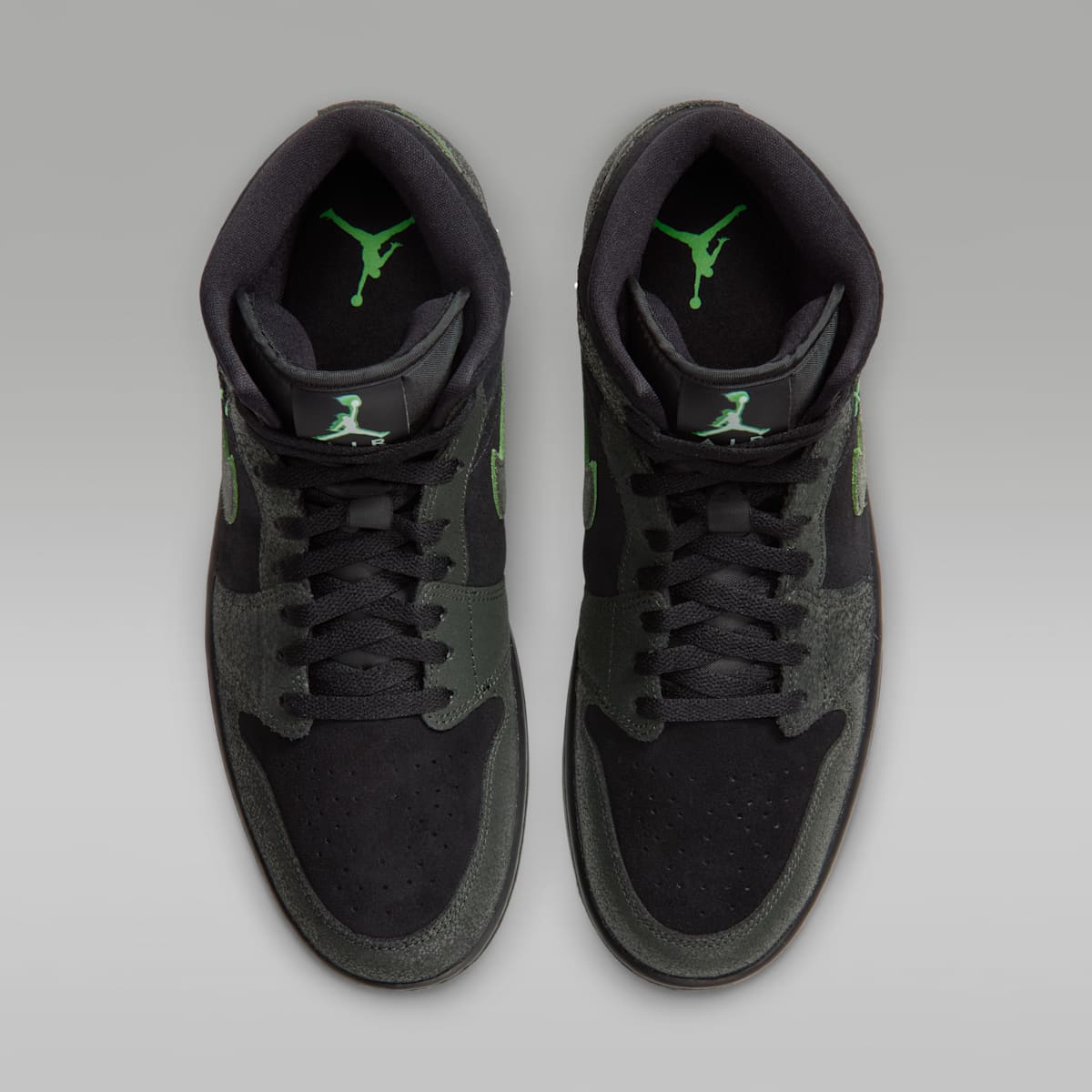 Air Jordan 1 Mid SE Men's Shoes - Black/Sequoia/Scream Green/Black - Image 4
