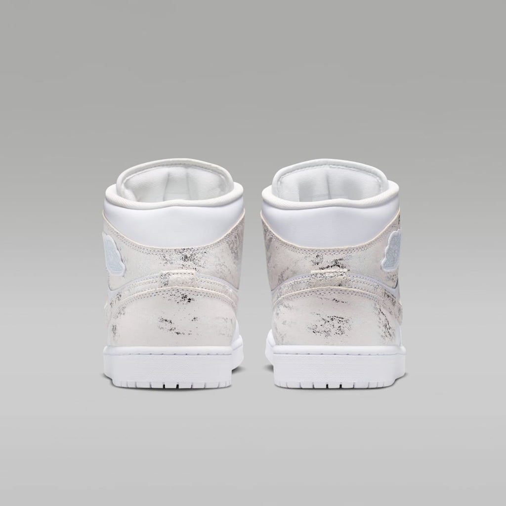 Air Jordan 1 Mid SE Men's Shoes - White/White/White/Field Silver - Image 6