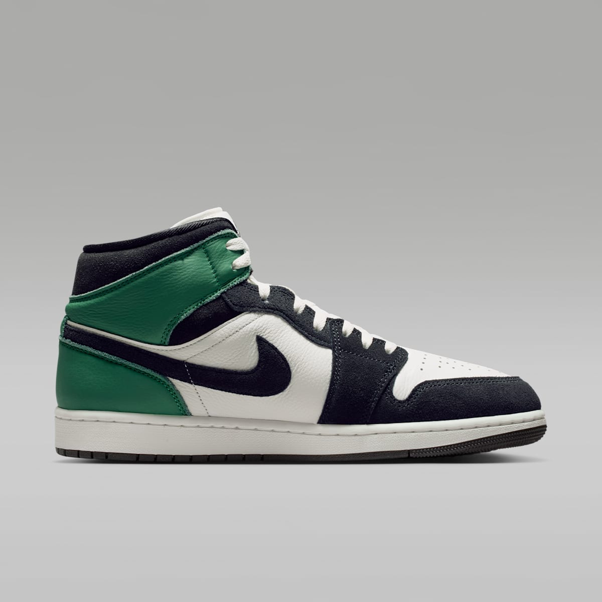 Air Jordan 1 Mid SE Men's Shoes - Summit White/Lucky Green/University Gold/Black - Image 3