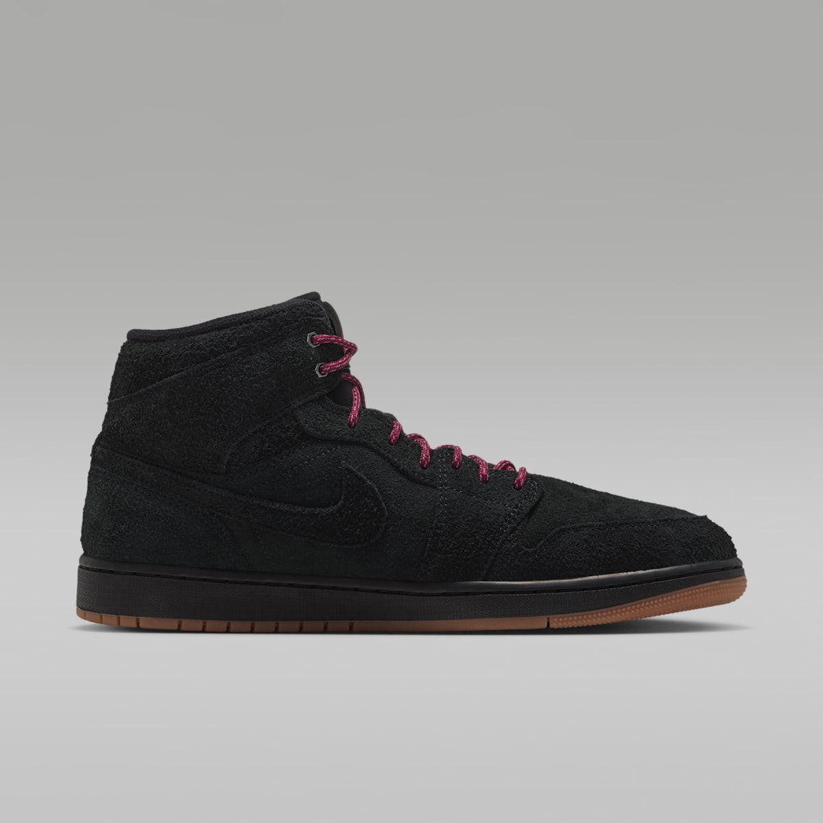 Air Jordan 1 Mid SE Men's Shoes - Black/Gum Medium Brown/Team Red - Image 3