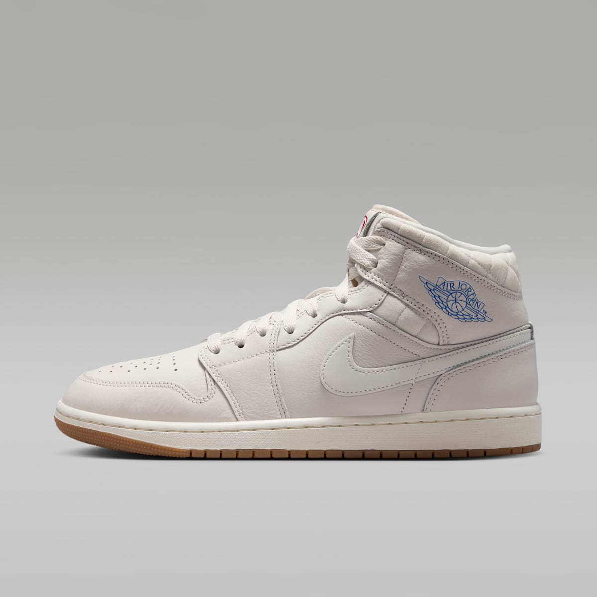 Air Jordan 1 Mid SE Men's Shoes - Phantom/Gum Dark Brown/University Red/Sail - Image 1