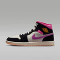 Women's Air Jordan 1 Mid SE Men's Shoes - Black/Sail/Pinksicle/University Gold