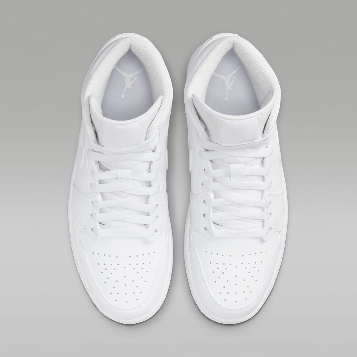 Air Jordan 1 Mid Men's Shoes - White/White/White - Image 4