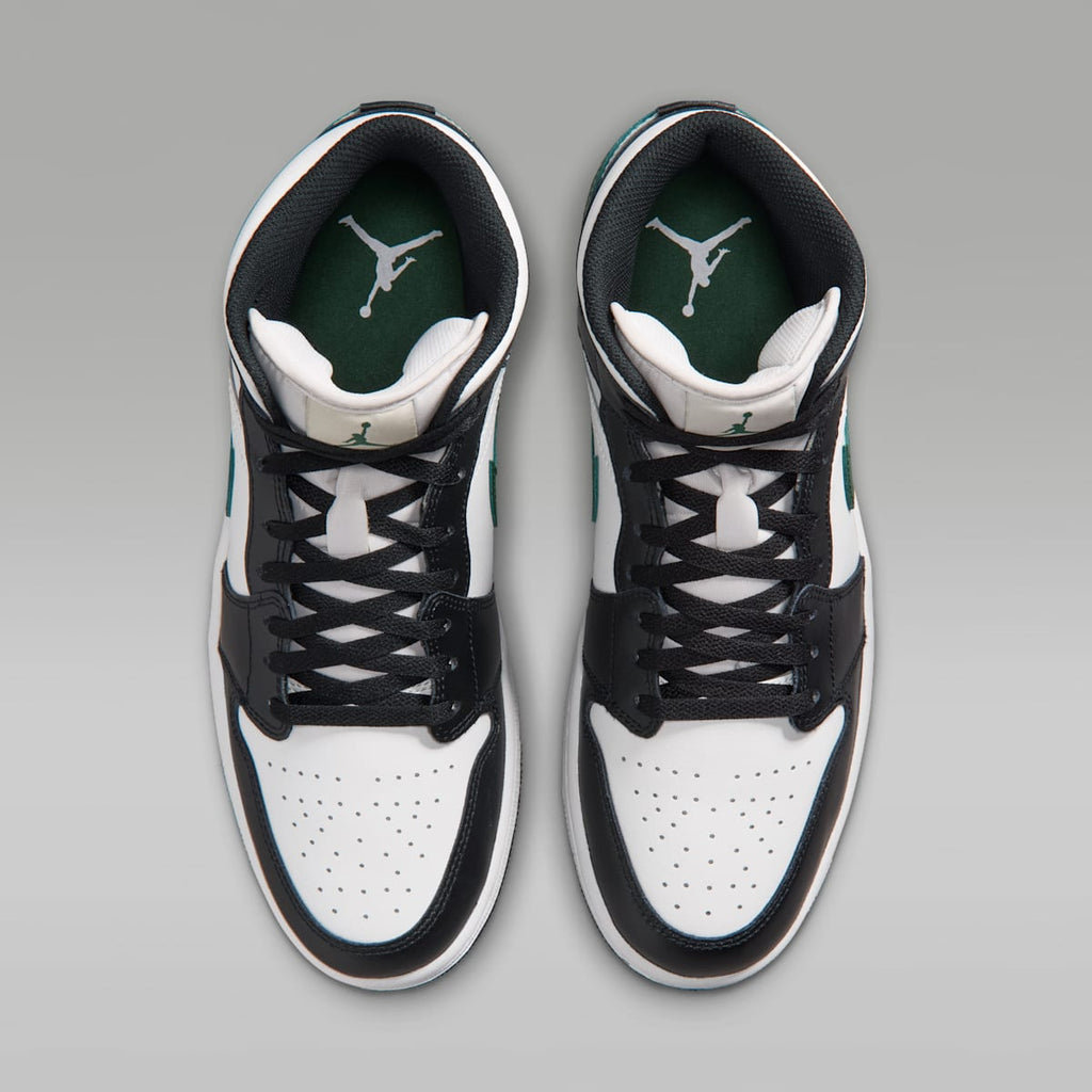 Air Jordan 1 Mid Men's Shoes - Black/Gorge Green/Summit White - Image 4