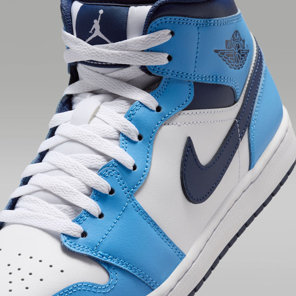 Air Jordan 1 Mid Men's Shoes - University Blue/White/Sail/Midnight Navy - Image 7