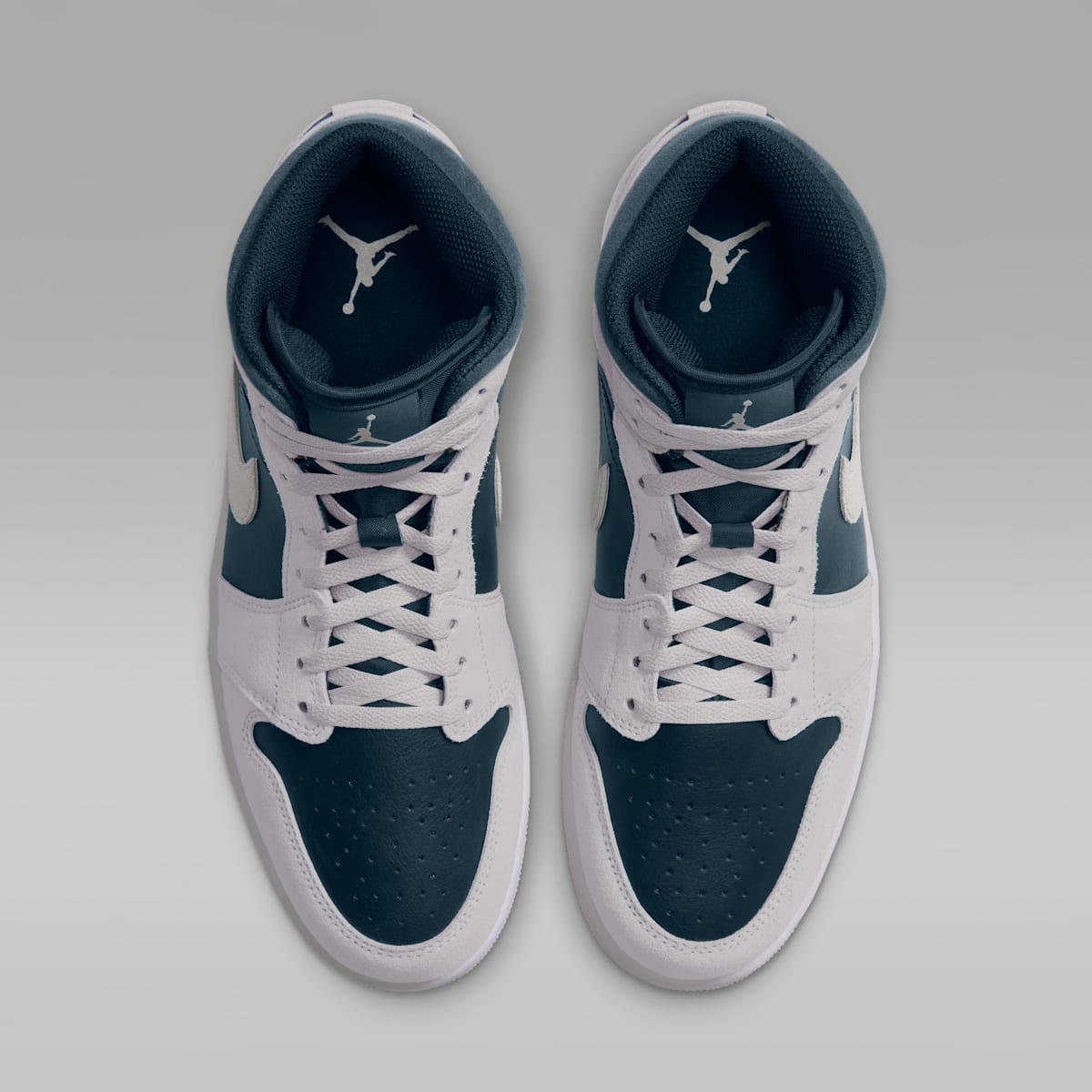 Air Jordan 1 Mid Men's Shoes - Light Orewood Brown/Midnight Spruce/White/Pale Ivory - Image 4