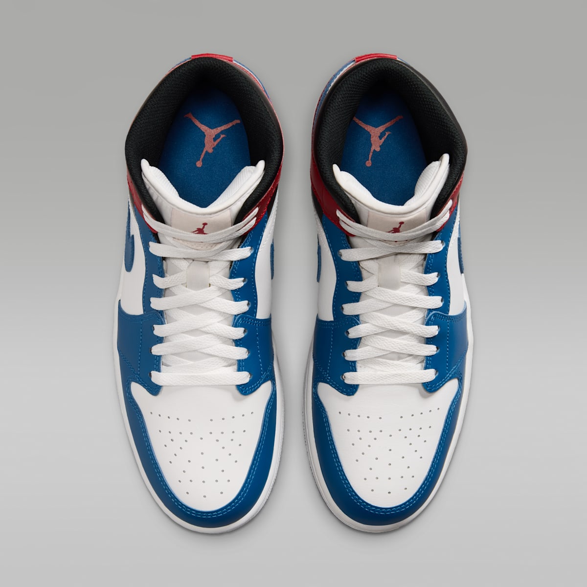 Air Jordan 1 Mid Men's Shoes - True Blue/Varsity Red/Black/Summit White - Image 4