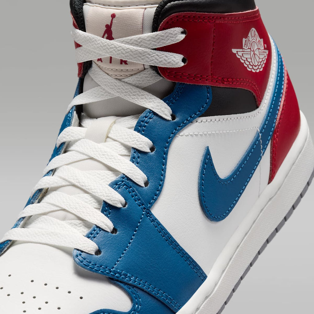 Air Jordan 1 Mid Men's Shoes - True Blue/Varsity Red/Black/Summit White - Image 7
