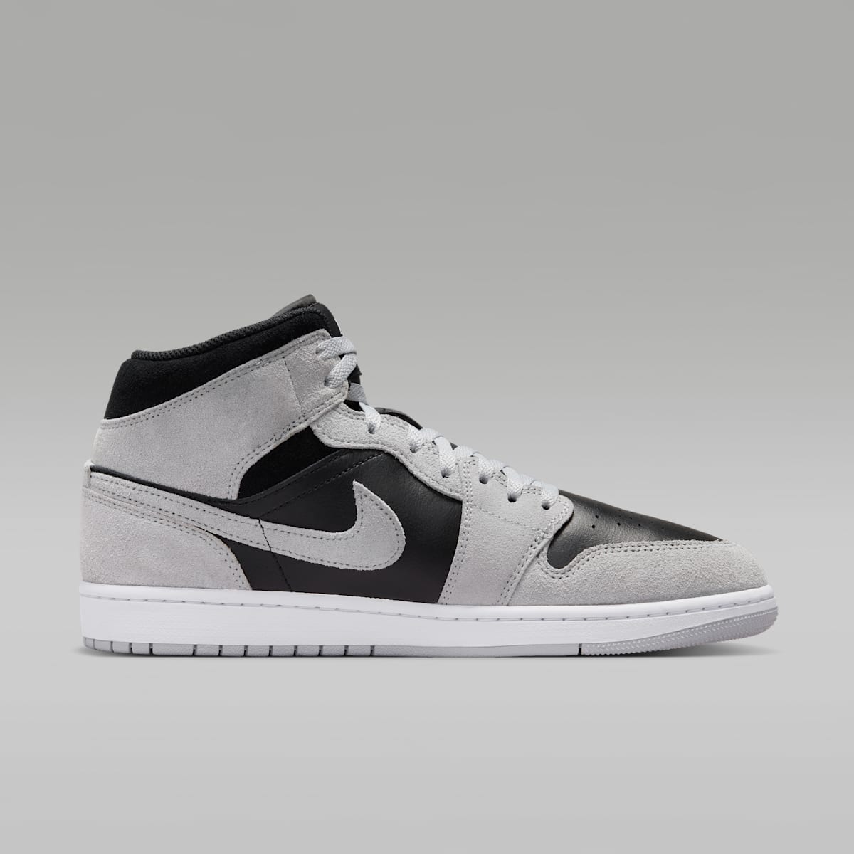 Women's Air Jordan 1 Mid Men's Shoes - Light Smoke Grey/Black/White