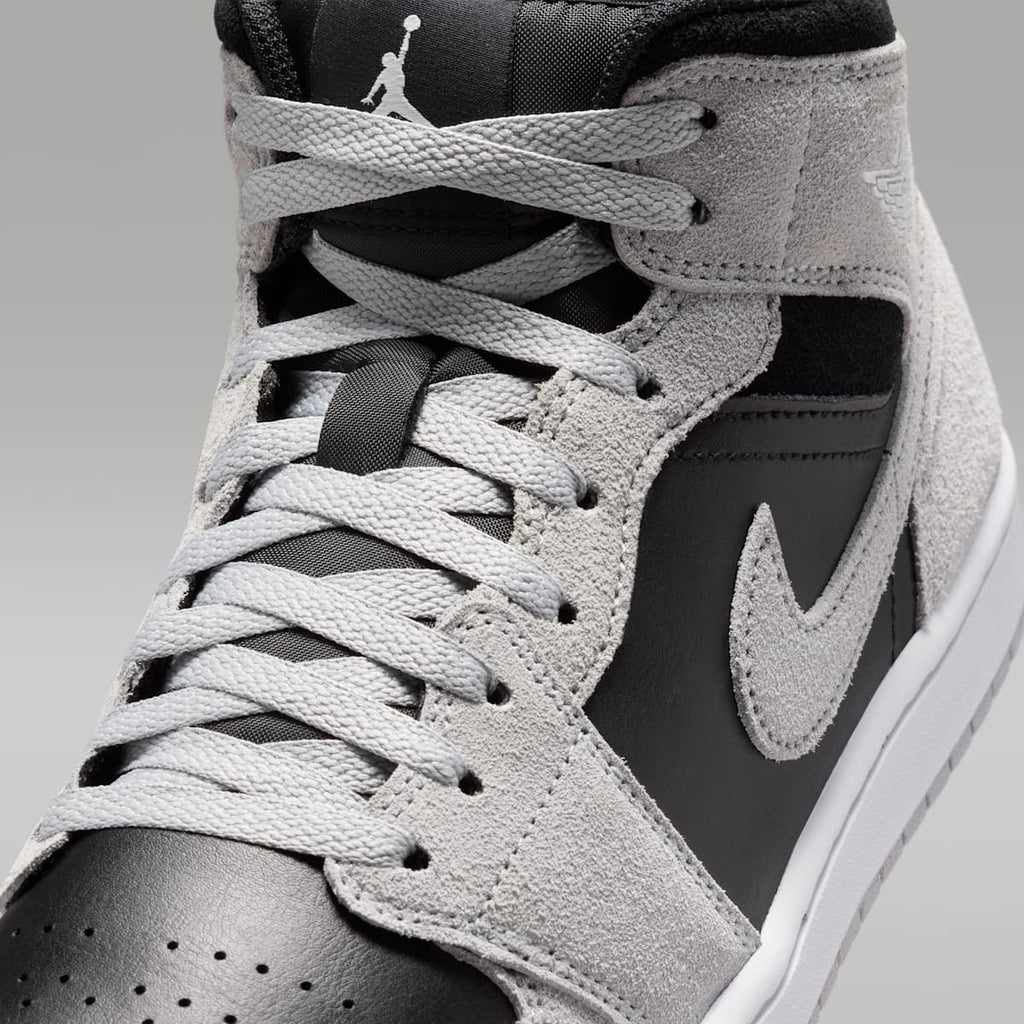 Women's Air Jordan 1 Mid Men's Shoes - Light Smoke Grey/Black/White