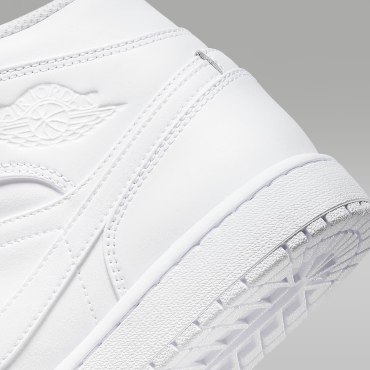 Women's Air Jordan 1 Mid Men's Shoes - White/White/White