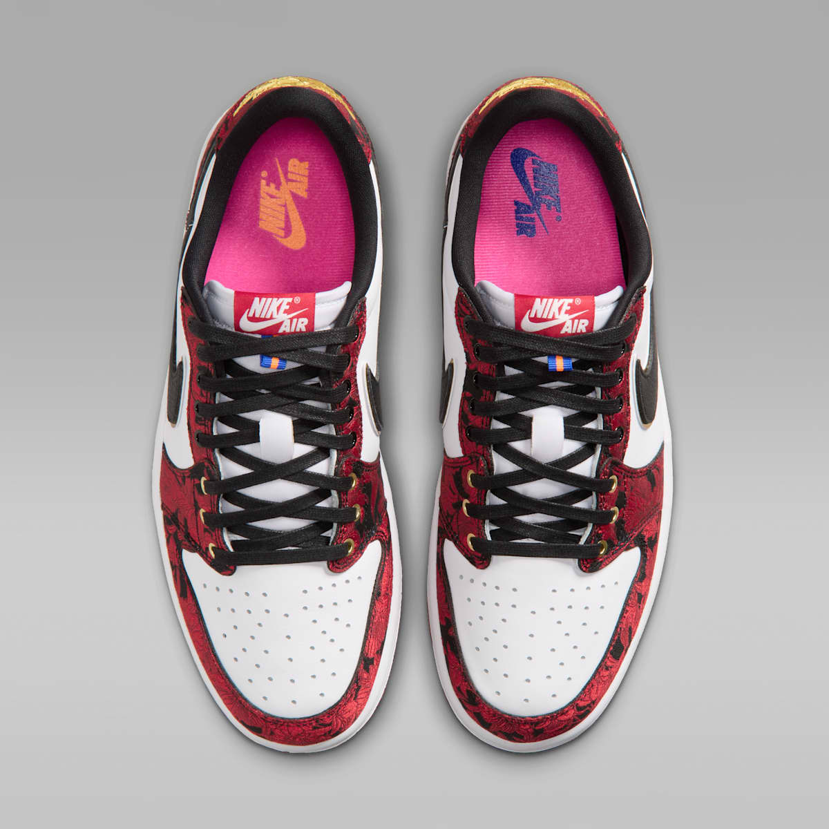 Air Jordan 1 Retro Low OG "Garden" Men's Shoes - Black/Summit White/Laser Fuchsia/Varsity Red - Image 4