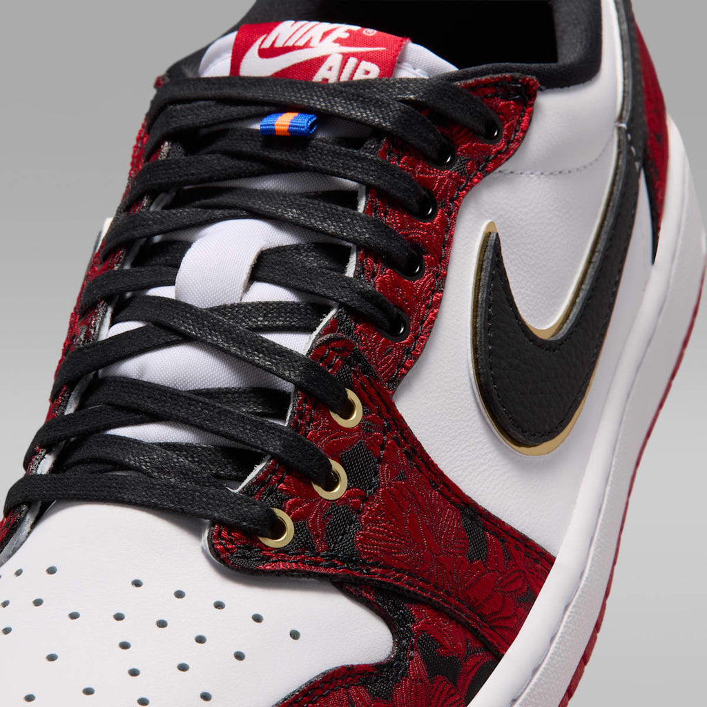 Air Jordan 1 Retro Low OG "Garden" Men's Shoes - Black/Summit White/Laser Fuchsia/Varsity Red - Image 7