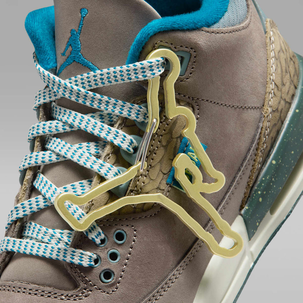 Air Jordan 3 Retro Big Kids' Shoes - Olive Grey/Khaki/Sea Glass/Green Abyss