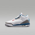 Air Jordan 3 Retro "True Blue" Big Kids' Shoes - White/True Blue/Cement Grey/Fire Red - Image 1