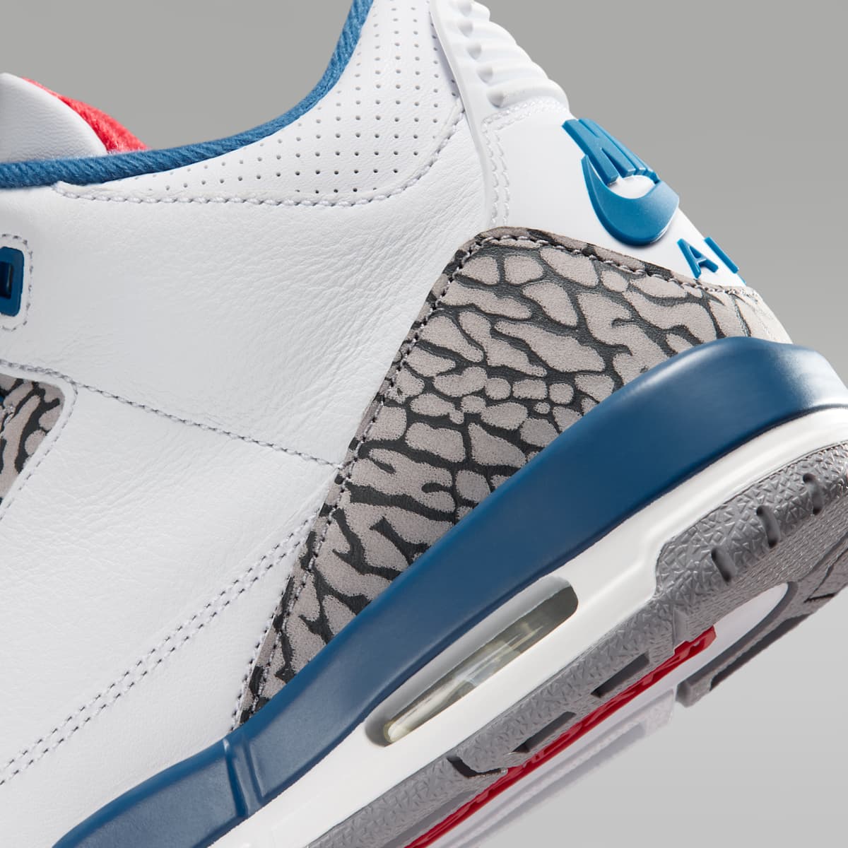 Air Jordan 3 Retro "True Blue" Big Kids' Shoes - White/True Blue/Cement Grey/Fire Red - Image 8