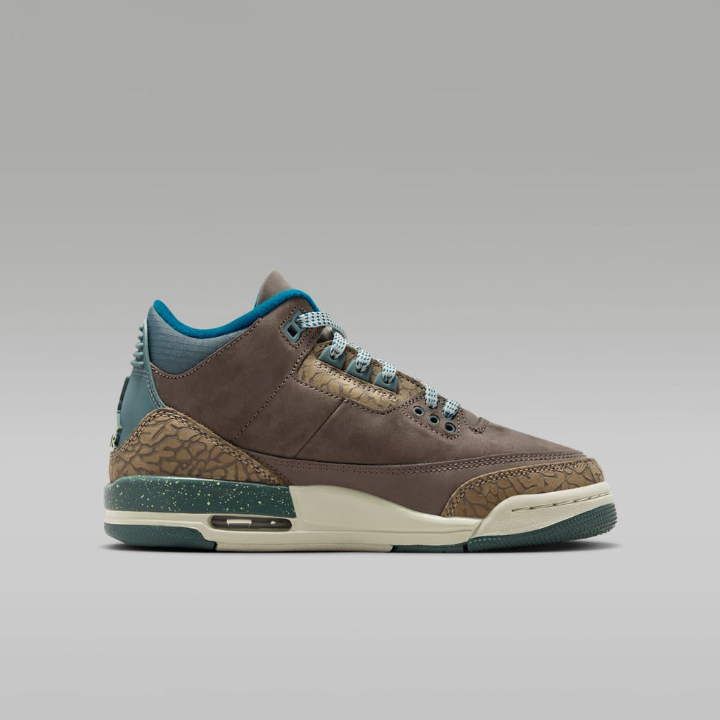 Air Jordan 3 Retro Big Kids' Shoes - Olive Grey/Khaki/Sea Glass/Green Abyss
