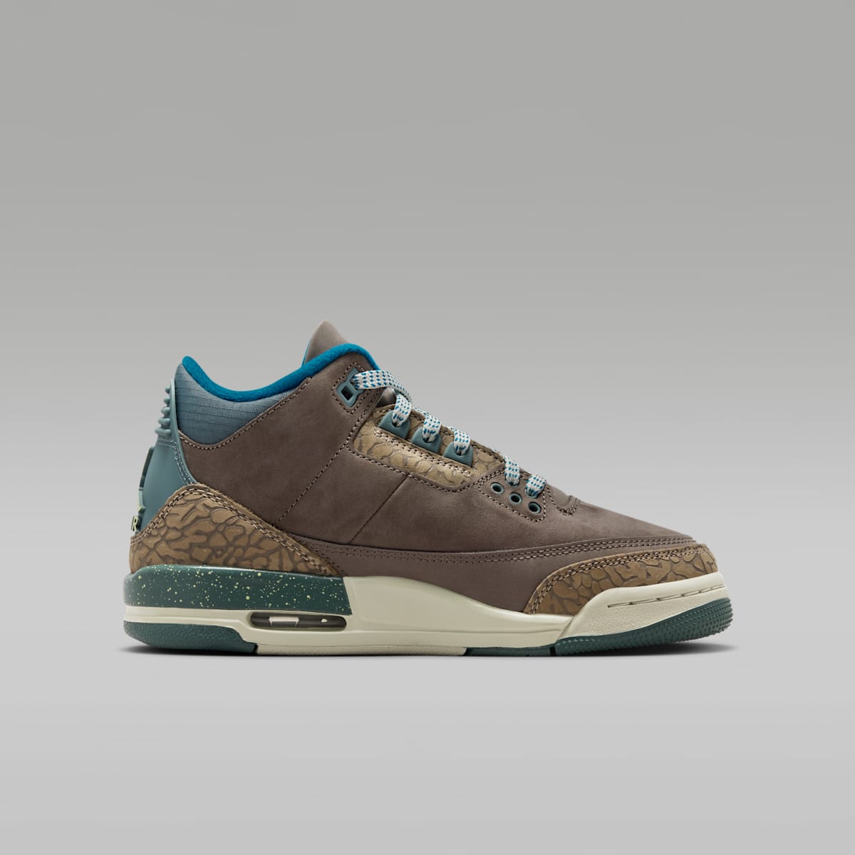 Air Jordan 3 Retro Big Kids' Shoes - Olive Grey/Khaki/Sea Glass/Green Abyss