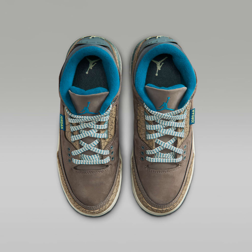 Air Jordan 3 Retro Big Kids' Shoes - Olive Grey/Khaki/Sea Glass/Green Abyss